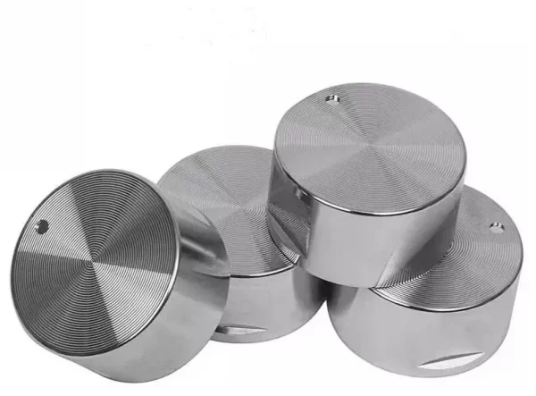 Комплект ручек для плит/варочных панелей универсальный (серебро, с хромирован. каймой, 4 шт)  